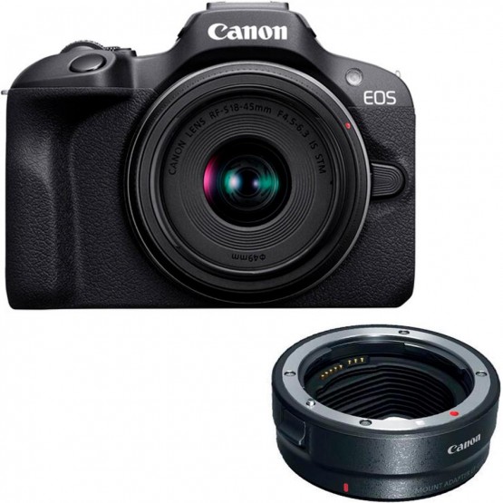 Фотоаппарат Canon EOS R100 Kit 18-45mm F4.5-6.3 IS STM + адаптер крепления EF EOS-R
