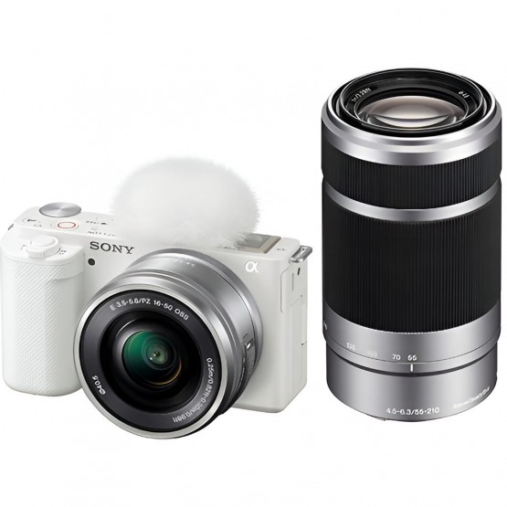 Фотоаппарат Sony ZV-E10 Double Kit 16-50mm + 55-210mm (белый)
