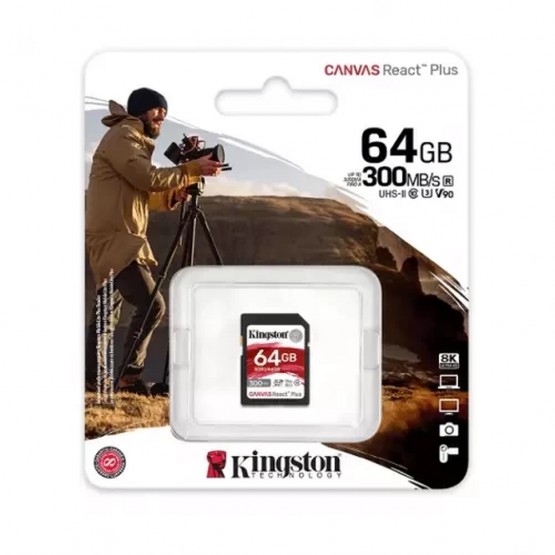 Карта памяти Kingston Canvas React Plus V90 SDXC 64Gb 