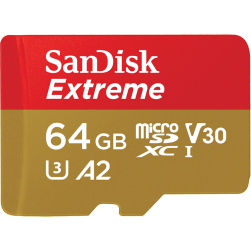 Карта памяти SanDisk Extreme microSDXC 64Gb 170MB/s (R) 80MB/s (W)