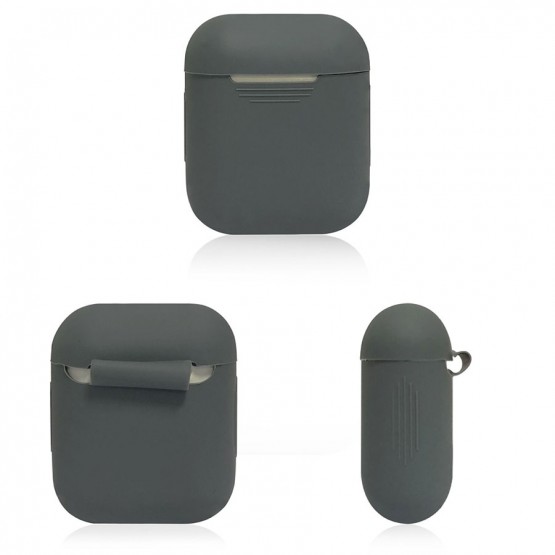 Чехол силиконовый для Apple AirPods, AirPods 2 (мокрый асфальт)