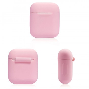 Чехол силиконовый для Apple AirPods, AirPods 2 (розовый)
