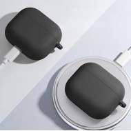 Силиконовый чехол Rumi для Apple AirPods 3 Черный c карабином