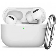 Силиконовый чехол Rumi для Apple AirPods 3 Белый c карабином