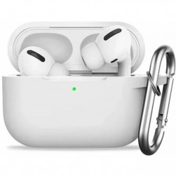 Силиконовый чехол Rumi для Apple AirPods 3 Белый c карабином