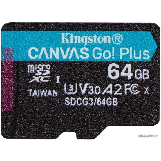 Карта памяти Kingston Canvas Go! Plus microSDXC 64Gb (SDCG3/64GBSP)