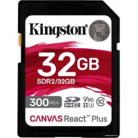 Карта памяти Kingston Canvas React Plus SDHC 32GB V90