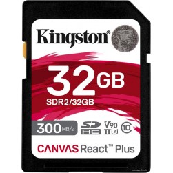 Карта памяти Kingston Canvas React Plus SDHC 32GB V90