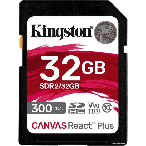 Карта памяти Kingston Canvas React Plus SDHC 32GB V90