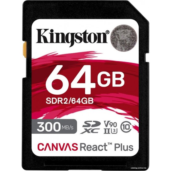 Карта памяти Kingston Canvas React Plus SDXC 64GB V90