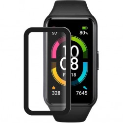 Защитное стекло Rumi Hybrid для Huawei Band 7, Honor Band 7 (с черной рамкой)