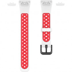 Ремешок Rumi N-Style силиконовый для Honor Band 6 / 7, Huawei Band 6 (белый/красный)