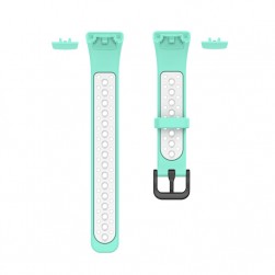 Ремешок Rumi N-Style силиконовый для Honor Band 6 / 7, Huawei Band 6 (бирюзовый/белый)