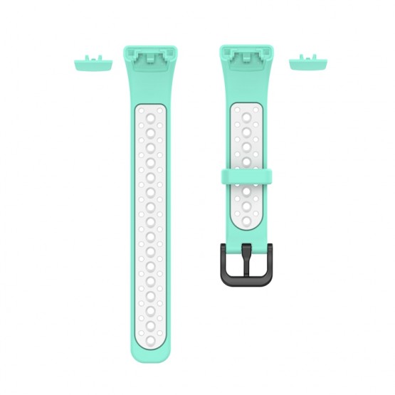 Ремешок Rumi N-Style силиконовый для Honor Band 6 / 7, Huawei Band 6 (бирюзовый/белый)