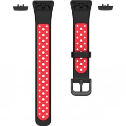 Ремешок Rumi N-Style силиконовый для Honor Band 6 / 7, Huawei Band 6 (черный/красный)