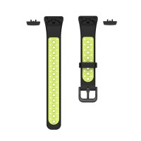 Ремешок Rumi N-Style силиконовый для Honor Band 6 / 7, Huawei Band 6 (черный/салатовый)