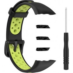 Ремешок Rumi N-Style силиконовый для Honor Band 6 / 7, Huawei Band 6 (черный/салатовый)