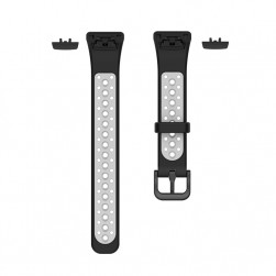 Ремешок Rumi N-Style силиконовый для Honor Band 6 / 7, Huawei Band 6 (черный/серый)