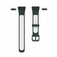 Ремешок Rumi N-Style силиконовый для Honor Band 6 / 7, Huawei Band 6 (зеленый/белый)