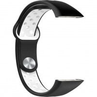 Ремешок Rumi Sport N-Style силиконовый для Honor Band 6 / 7, Huawei Band 6 (черный/белый)