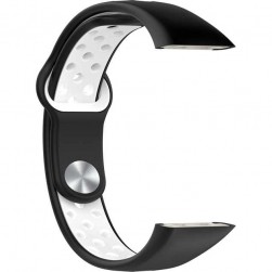 Ремешок Rumi Sport N-Style силиконовый для Honor Band 6 / 7, Huawei Band 6 (черный/белый)