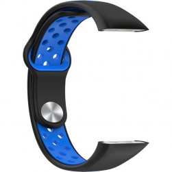 Ремешок Rumi Sport N-Style силиконовый для Honor Band 6 / 7, Huawei Band 6 (черный/синий)