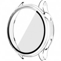 Пластиковый кейс (бампер) с защитным стеклом Rumi Protect для Huawei Watch 3 Pro, GT 3 Pro 46mm, GT 2 Pro (прозрачный)