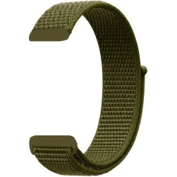 Нейлоновый ремешок на липучке Rumi Velcro 22mm (темно-оливковый)