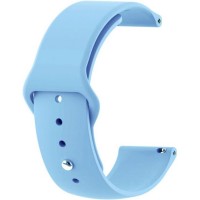 Силиконовый спортивный ремешок с кнопкой Rumi для часов 22 мм Бело-голубой