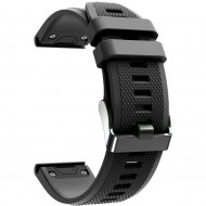 Силиконовый ремешок Rumi QuickFit Standart для Garmin Fenix 5s, 5 plus, 6s, 7s (22 мм, черный)