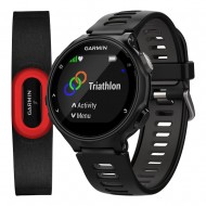 Ремешок Rumi силиконовый для Garmin Forerunner 220, 230, 235, 620, 630, 735 (черный/серый)