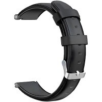 Ремешок Rumi Slim кожаный для часов 20 мм (черный)