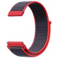 Нейлоновый ремешок на липучке Rumi Velcro 22mm (красный с полоской)