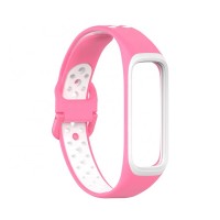 Ремешок Rumi силиконовый для Samsung Galaxy Fit2 (розовый/белый)