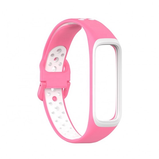 Ремешок Rumi силиконовый для Samsung Galaxy Fit2 (розовый/белый)