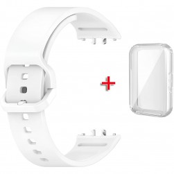 Силиконовый ремешок и бампер Rumi Sport для Samsung Galaxy Fit3 (белый/прозрачный)