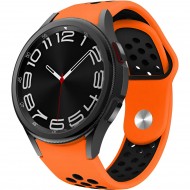 Ремешок Rumi Sport N-style силиконовый для Samsung Galaxy Watch4 / 5 / 6 / 7 (20 мм, оранжевый/черный)