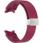 Ремешок силиконовый Rumi Flex Buckle для Samsung Galaxy Watch 4, 5, 6, 7 (бургунди)