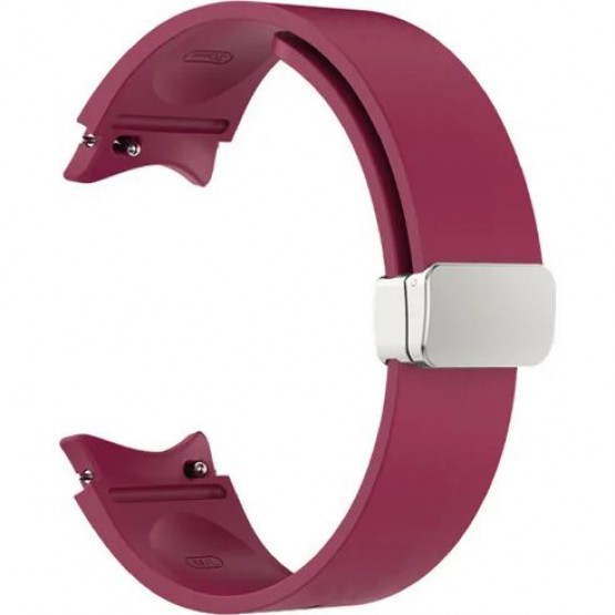 Ремешок силиконовый Rumi Flex Buckle для Samsung Galaxy Watch 4, 5, 6, 7 (бургунди)