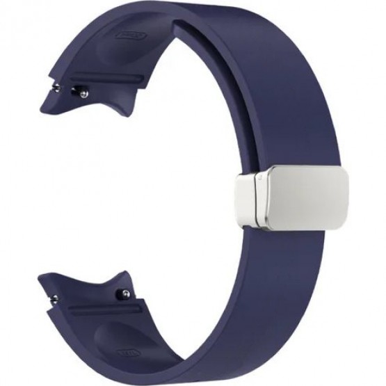 Ремешок силиконовый Rumi Flex Buckle для Samsung Galaxy Watch 4, 5, 6, 7 (темно-синий)