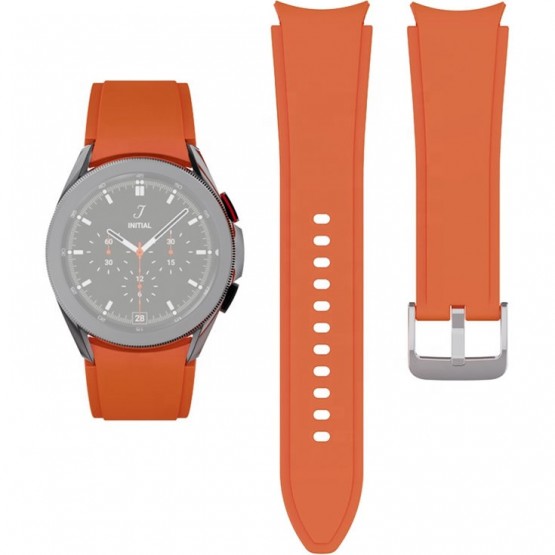 Ремешок Rumi Classic силиконовый для Galaxy Watch4 / 5 / 6 / 7 (20 мм, оранжевый)