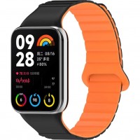 Ремешок Rumi Magnetic Loop для Xiaomi Mi Smart Band 8 Pro, Redmi Watch 4 (черный/оранжевый)