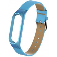 Ремешок Rumi кожаный для Xiaomi Mi Band 5 (голубой)