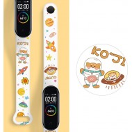 Ремешок Rumi силиконовый для Xiaomi Mi Band 5 / 6 (Космические коты)
