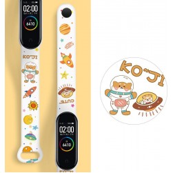 Ремешок Rumi силиконовый для Xiaomi Mi Band 5 / 6 (Космические коты)