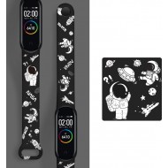 Ремешок Rumi силиконовый для Xiaomi Mi Band 5 / 6 (NASA черный)