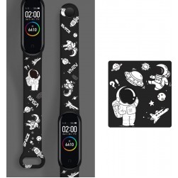 Ремешок Rumi силиконовый для Xiaomi Mi Band 5 / 6 (NASA черный)