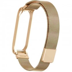 Браслет Rumi Milanese loop металлический для Xiaomi Mi Band 3, Mi Band 4 (матово-золотистый)
