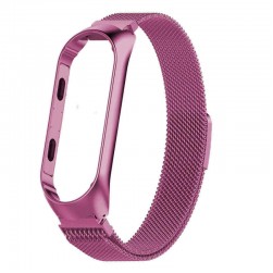 Браслет Rumi Milanese loop металлический для Xiaomi Mi Band 3, Mi Band 4 (пурпурный)