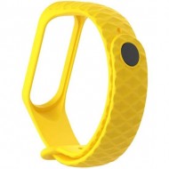 Ремешок силиконовый ребристый Rumi для Xiaomi Mi Band 3, Mi Band 4 (желтый)